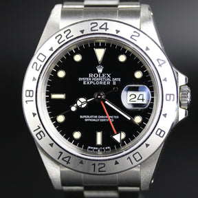 1991 ROLEX 16570 Explorer II Black Cream Patina with Service Hands