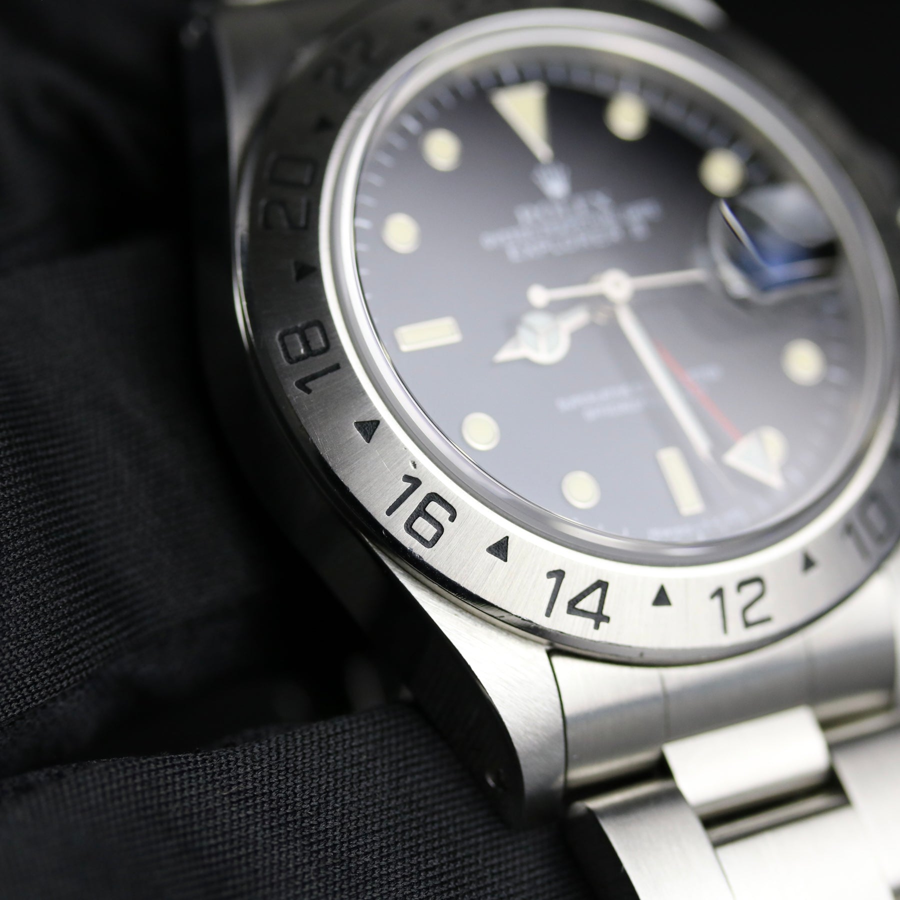 1991 ROLEX 16570 Explorer II Black Cream Patina with Service Hands