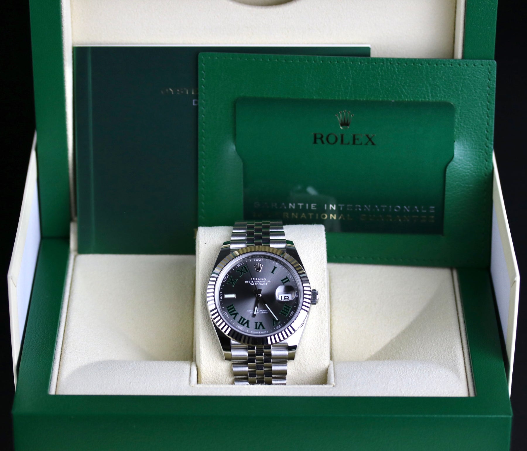 UNWORN ROLEX 126334 Datejust 41mm Wimbledon Dial with Box & Papers