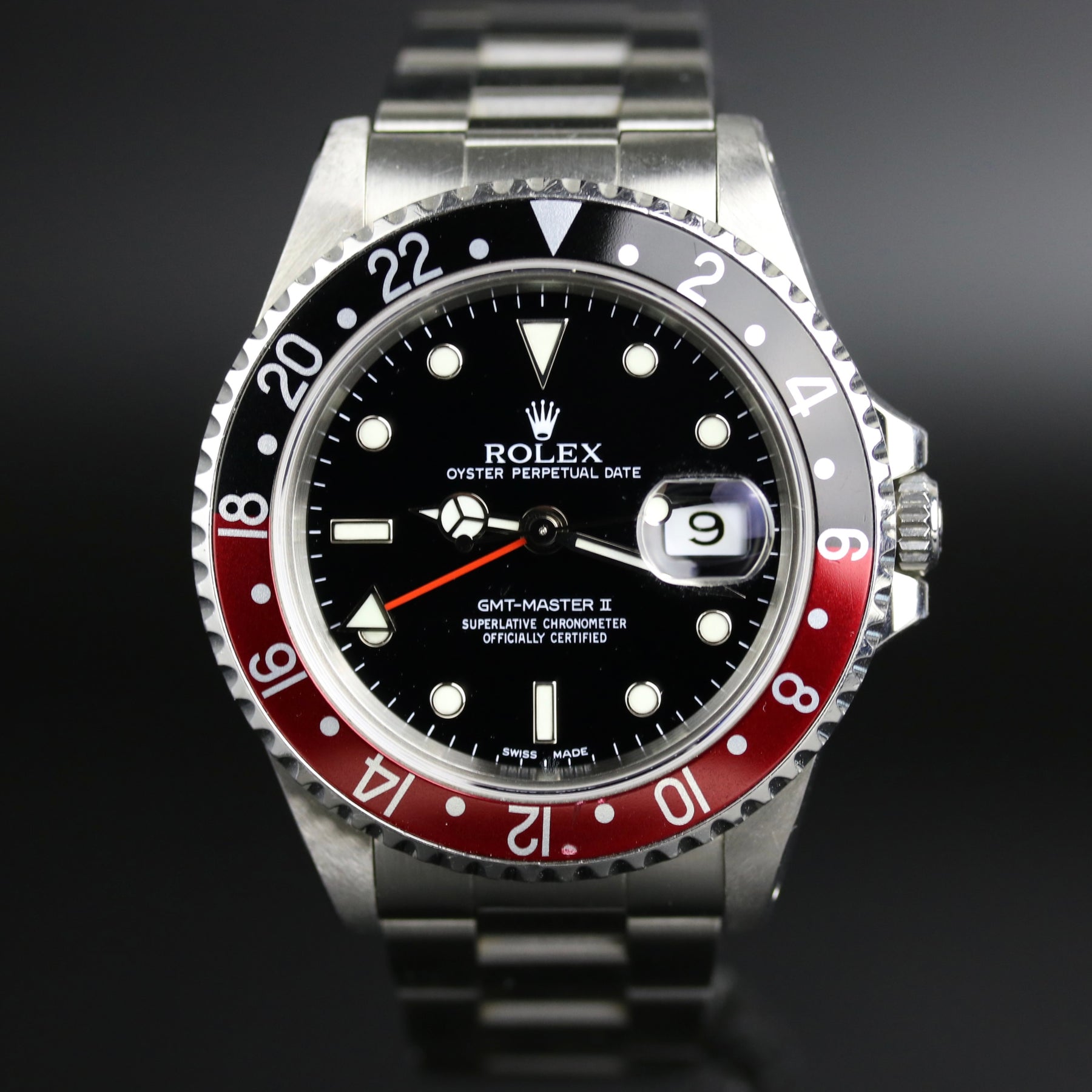 1990 Rolex 16710 GMT-MASTER II Coke Bezel Service Dial & Hands