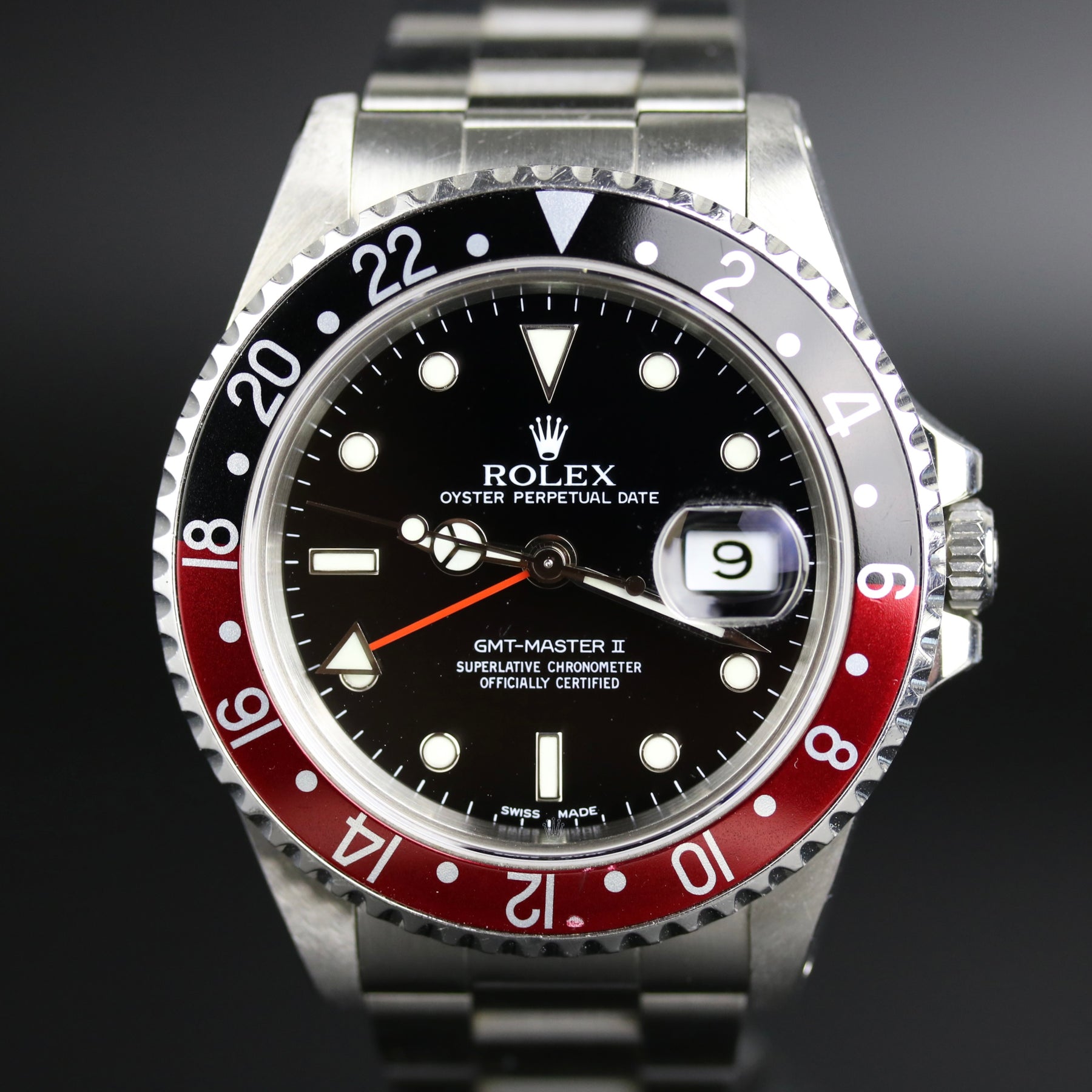 1990 Rolex 16710 GMT-MASTER II Coke Bezel Service Dial & Hands