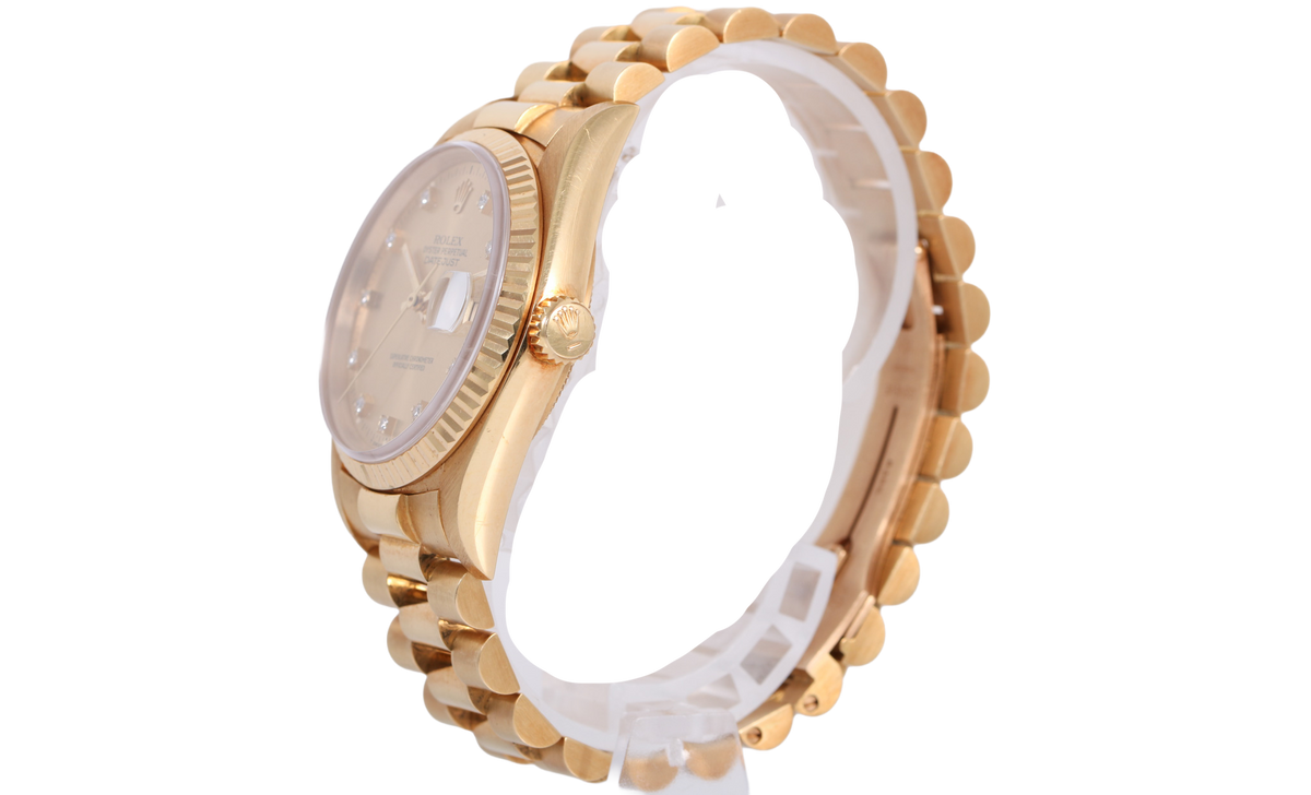 1986 Rolex Datejust 36mm - 16018G (Factory Champagne Diamond)