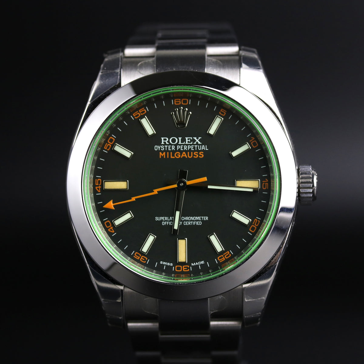 Full Sticker NOS 2009 Rolex 116400GV Milgauss with Box & Papers