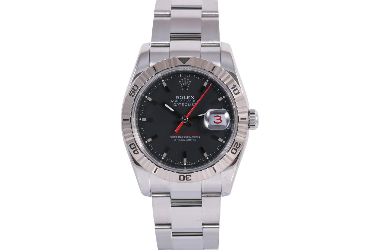 2005 Rolex Datejust 36mm Turn-O-Graph Roulette Date Wheel - 116264 (Black)