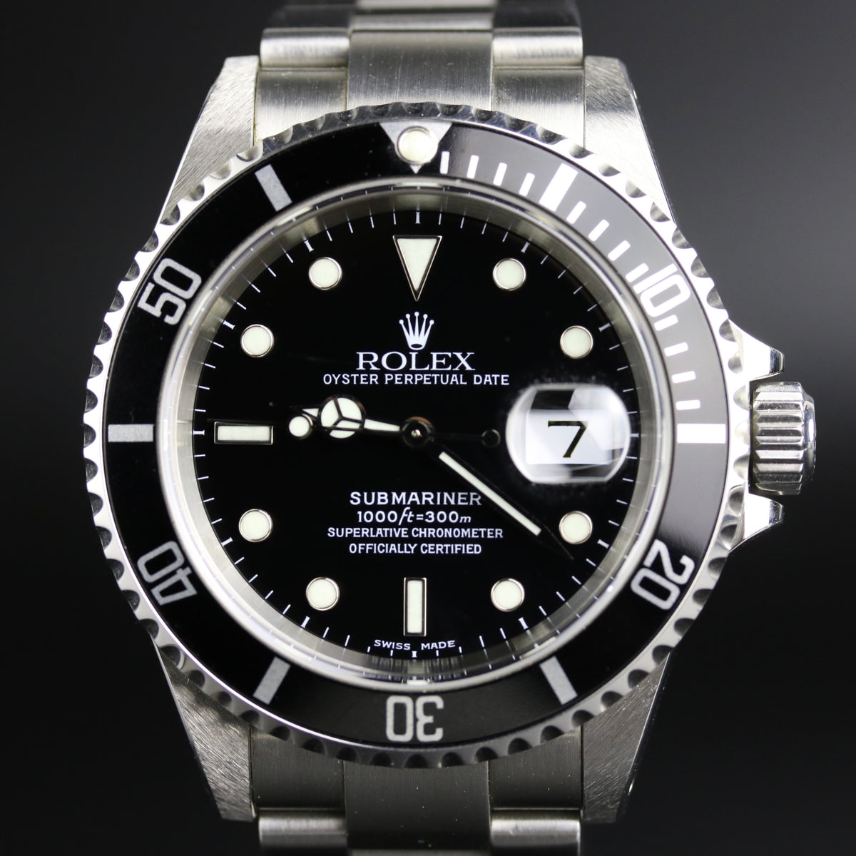 2000 Rolex 16610 Submariner Holes Case SEL with Case Back Sticker