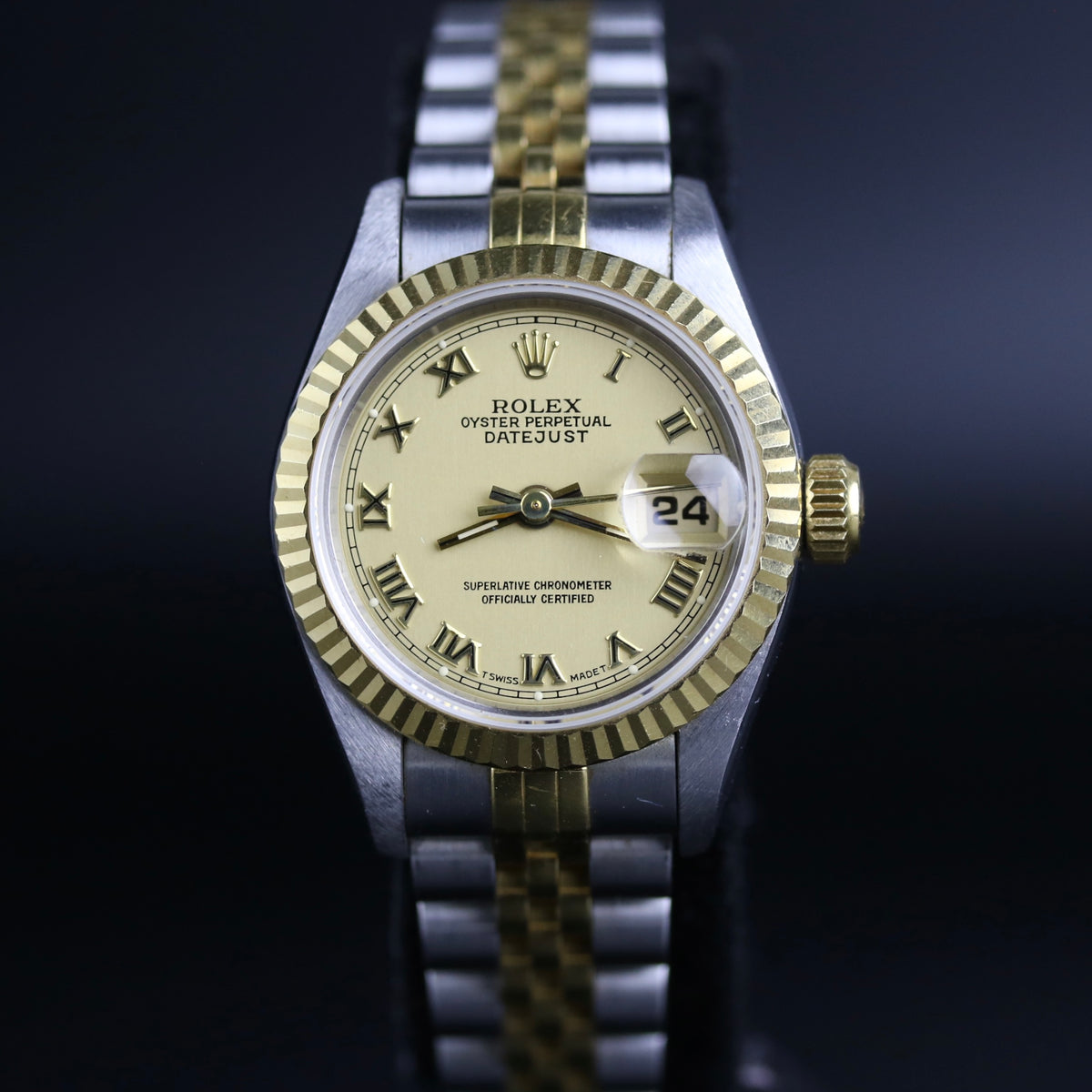 1994 Rolex 69173 Datejust 26mm No Holes with Case Back Sticker