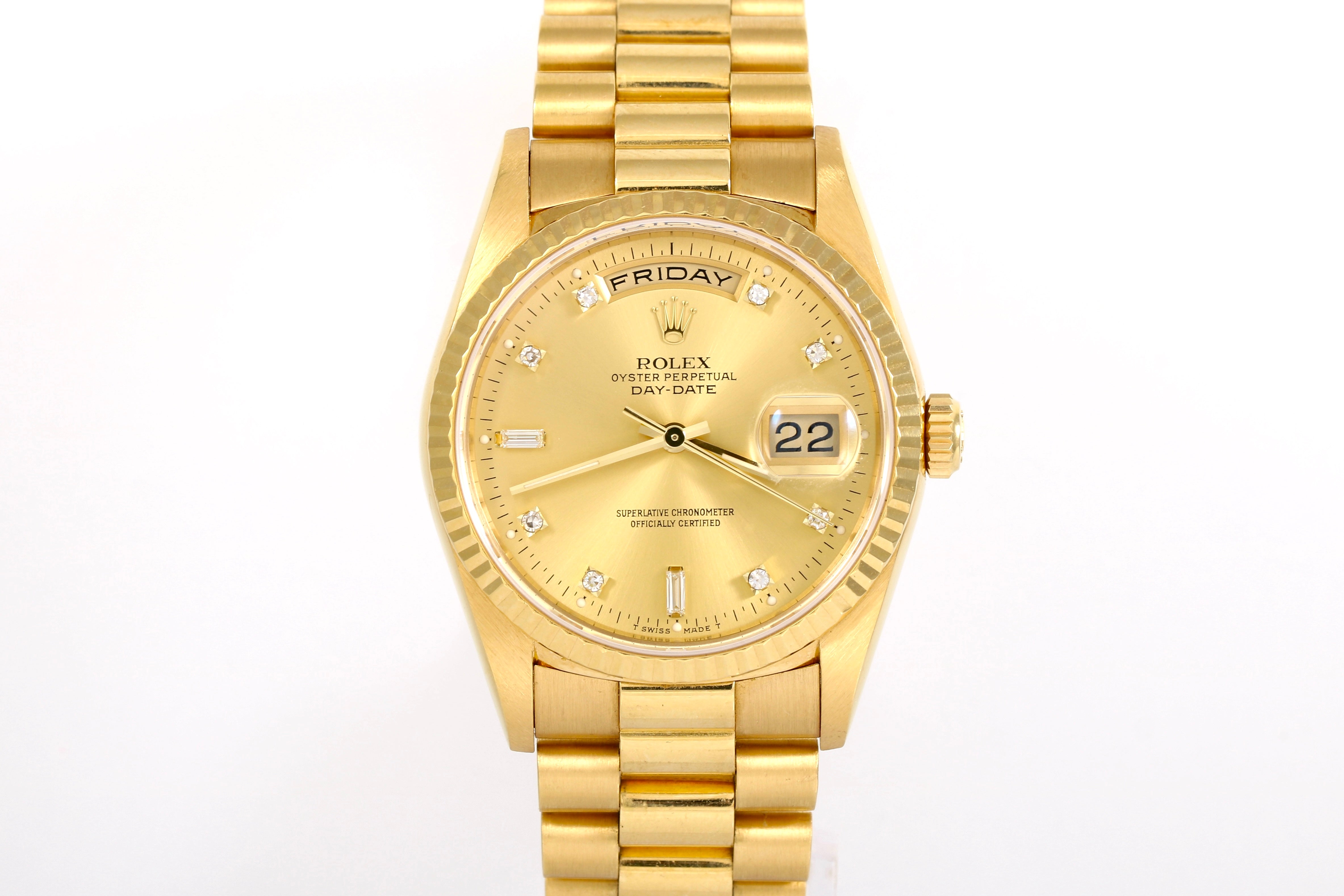 1990 Rolex Daydate 36mm - 18238 (Factory Diamond Dial)