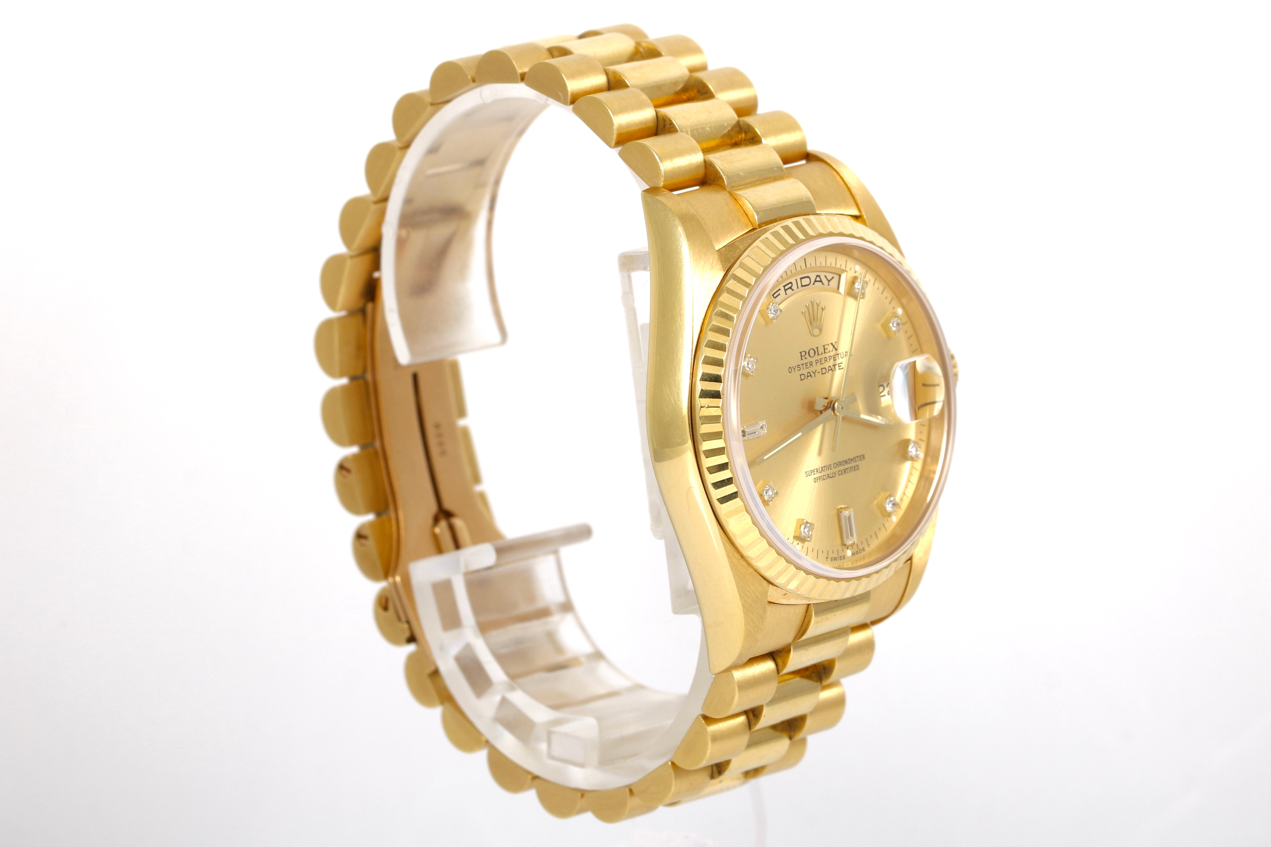 1990 Rolex Day-Date 36mm - 18238 (Factory Diamond Dial)