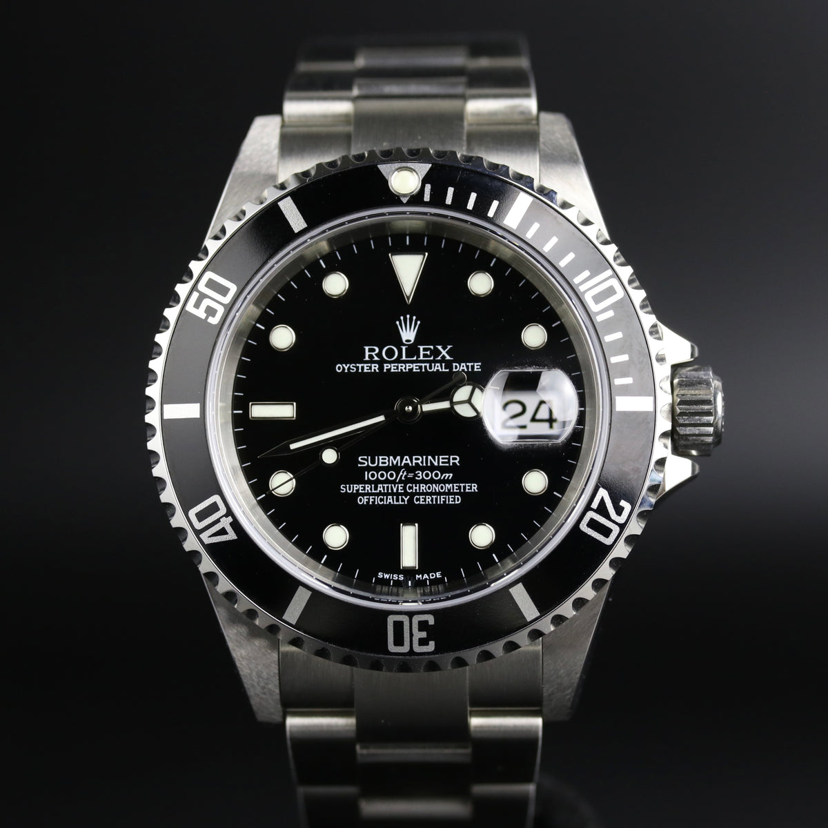 2004 Rolex 16610 Submariner No Holes Case with Case Back Sticker