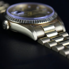 1990 Rolex 18238 Daydate 36mm Factory Diamond Dial