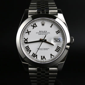 UNWORN 2024 Rolex 126300 Datejust 41mm White Roman Dial with Box & Papers