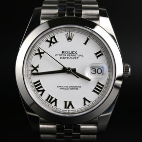 UNWORN 2024 Rolex 126300 Datejust 41mm White Roman Dial with Box & Papers