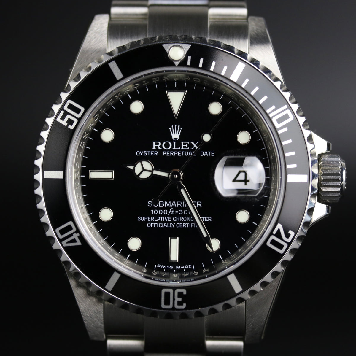 2007 Rolex 16610 Submariner Inner Bezel Engraved with Box