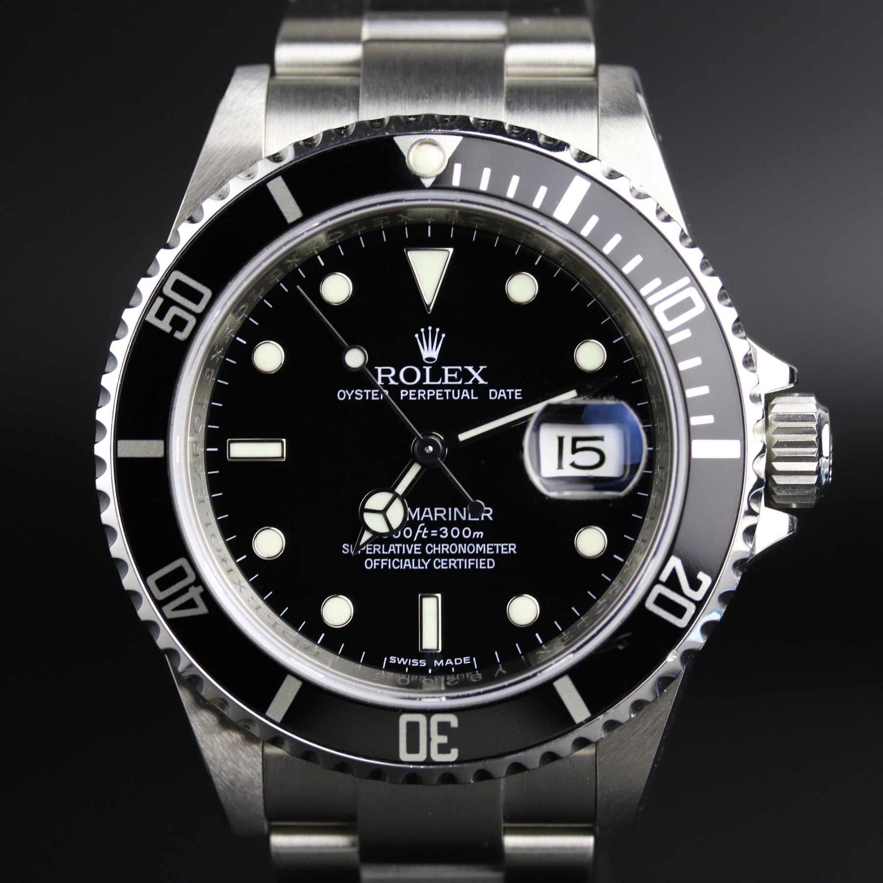 2008 Rolex 16610 Submariner Inner Bezel Engraved with Box & Papers