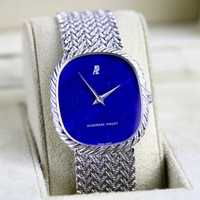 1980's Audemars Piguet Cobra 28mm Lapis Lazuli Dial 18K White Gold with Box