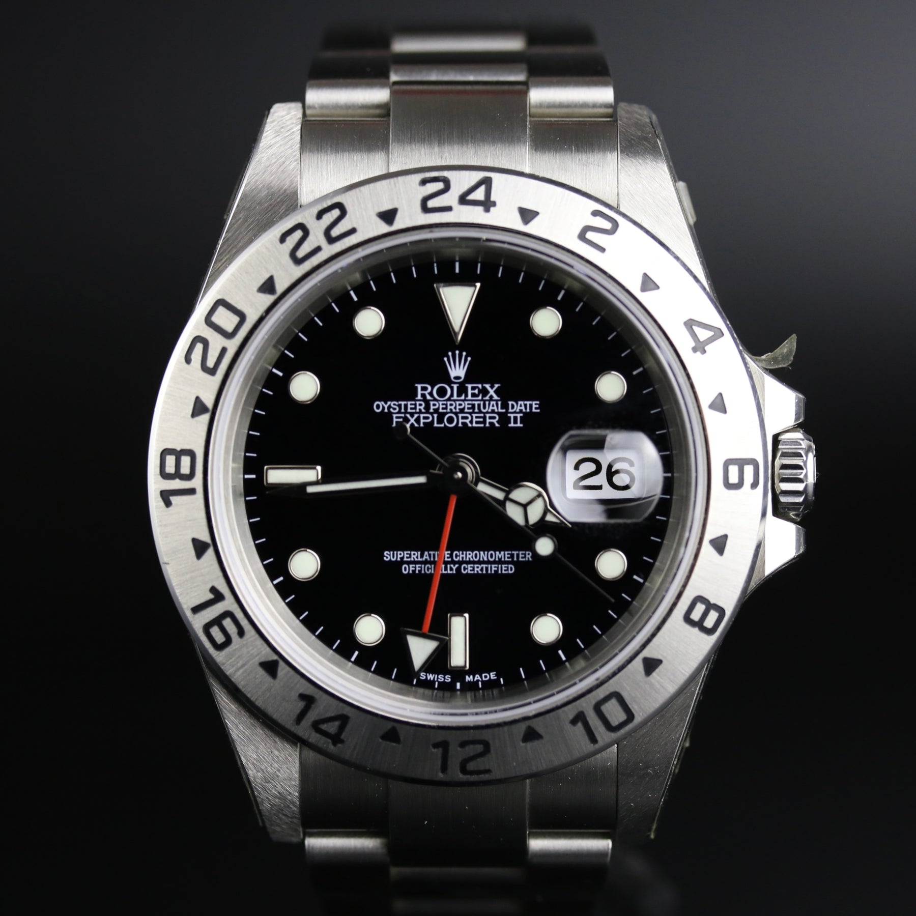 Stickered 2004 Rolex 16570 Explorer II No Holes Case with Box