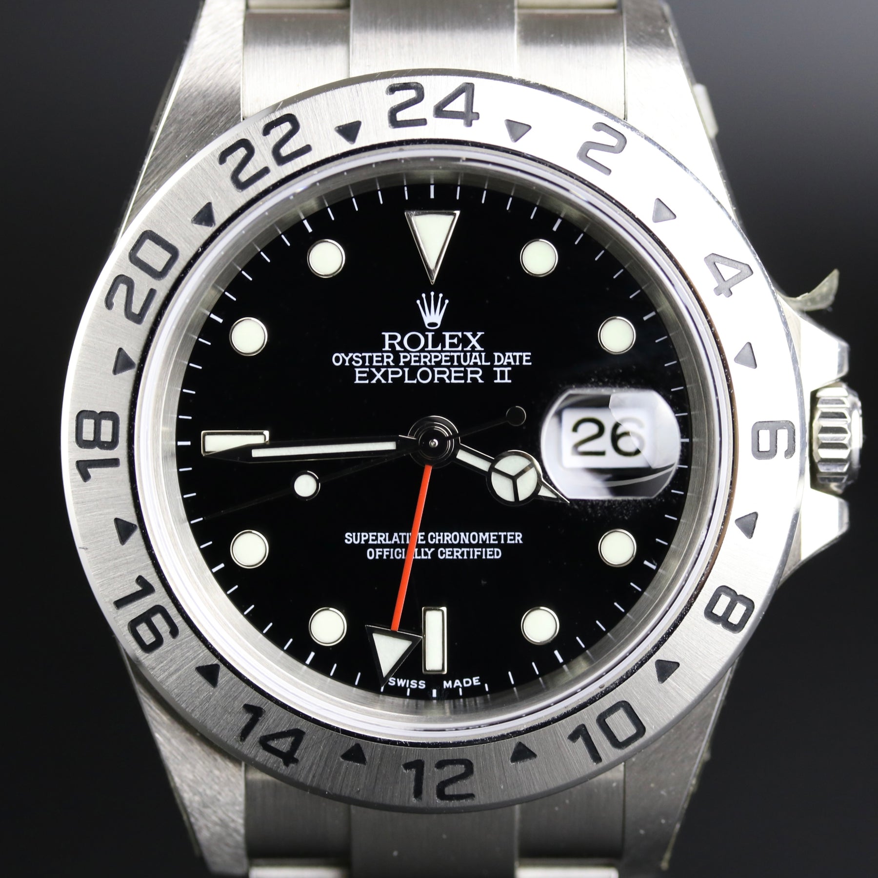 Stickered 2004 Rolex 16570 Explorer II No Holes Case with Box