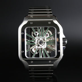 2023 Cartier Santos Skeleton Green 39.8mm with Box & Papers