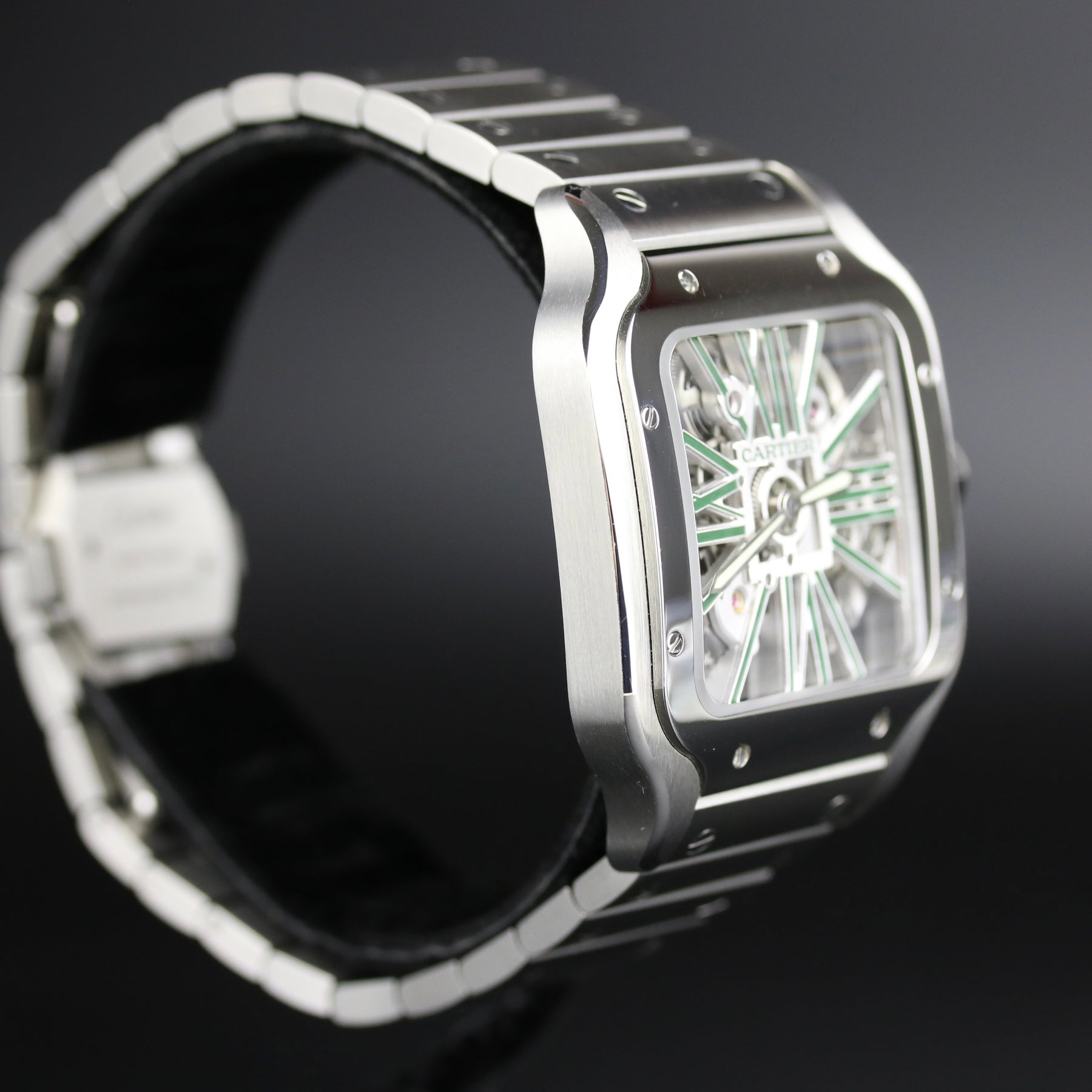 2023 Cartier Santos Skeleton Green 39.8mm with Box & Papers