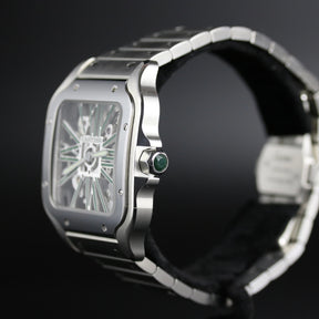 2023 Cartier Santos Skeleton Green 39.8mm with Box & Papers