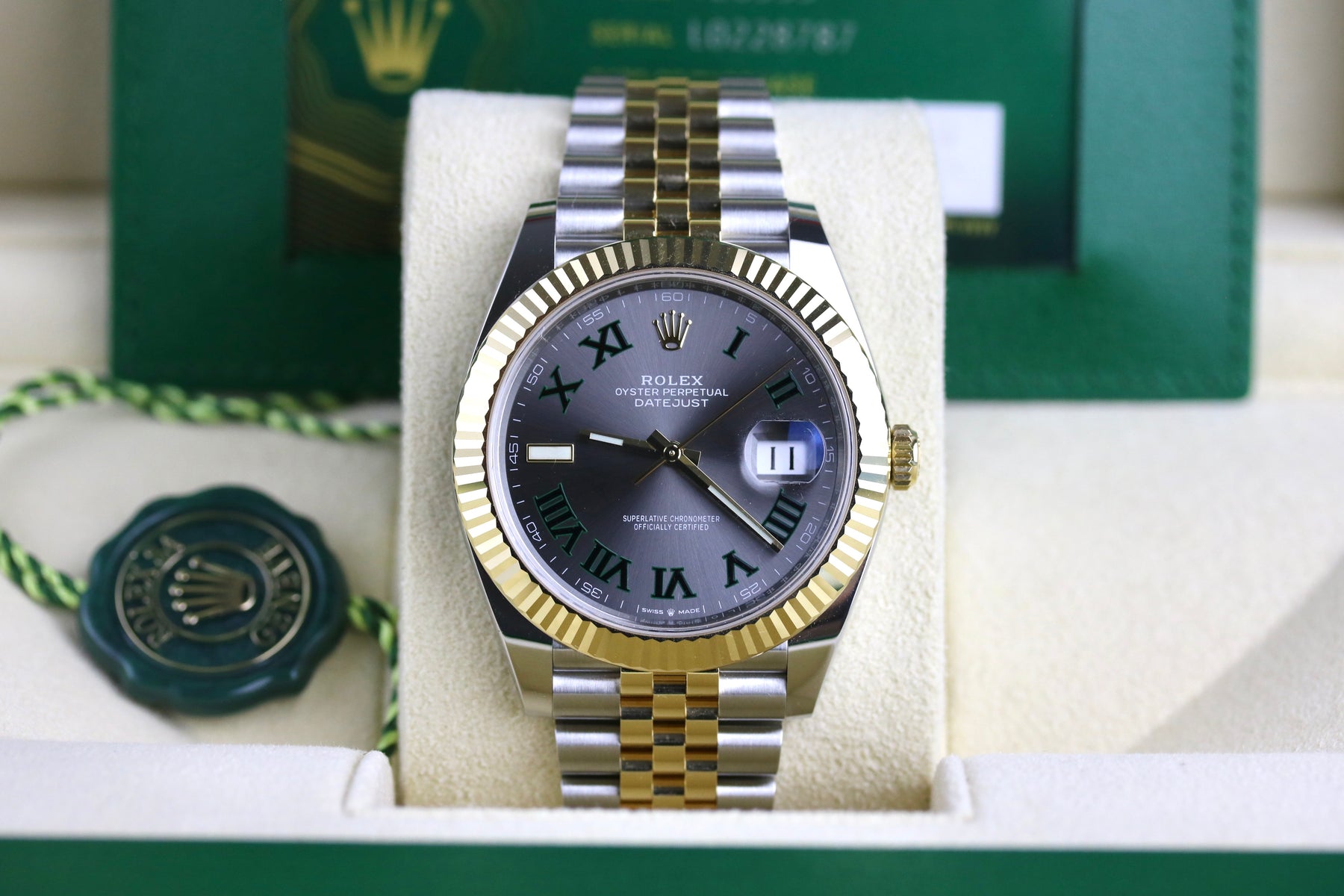 UNWORN 2024 Rolex 126333 Datejust 41mm Wimbledon Dial with Box & Papers