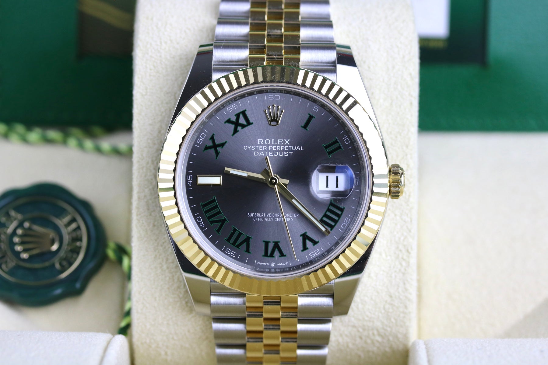 UNWORN 2024 Rolex 126333 Datejust 41mm Wimbledon Dial with Box & Papers