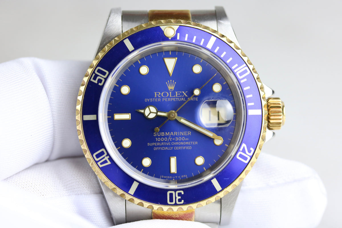 1993 Rolex 16613 Submariner Blue Stainless Steel & 18K Yellow Gold with Box & Papers