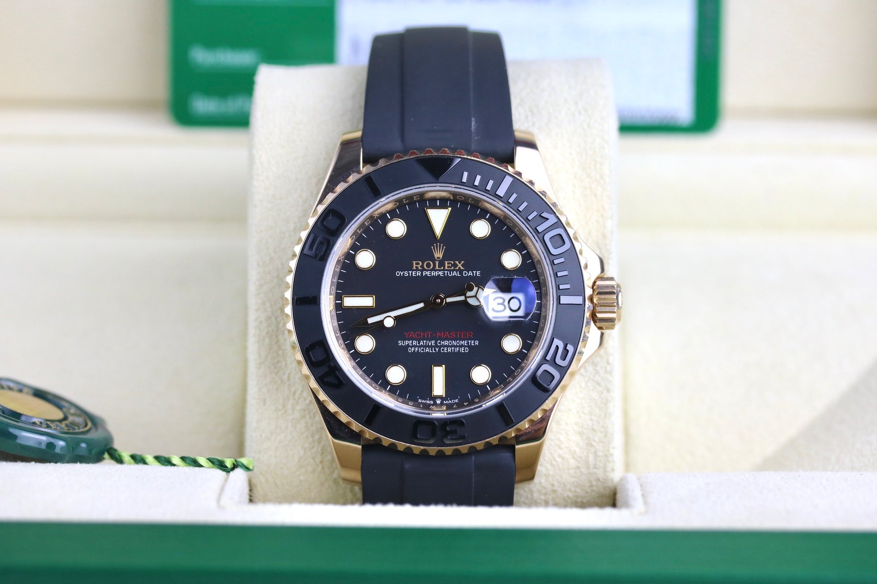 2019 Rolex 126655 Rolex 40mm Oysterflex Yachtmaster 18K Rose Gold with Box & Papers