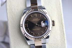 UNWORN 2024 ROLEX 279171 Datejust 28mm Chocolate Roman with Box & Papers