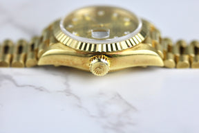 MINT 1989 Rolex 69178 Datejust 26mm 18K Yellow Gold Factory Diamond Dial with Box & Papers