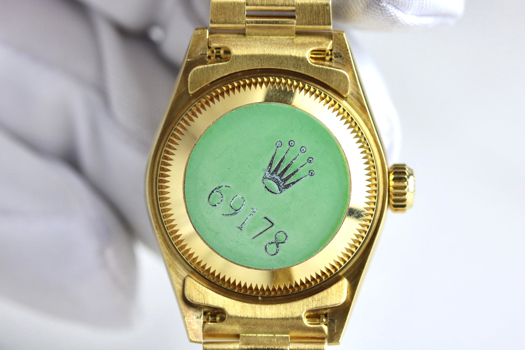 MINT 1989 Rolex 69178 Datejust 26mm 18K Yellow Gold Factory Diamond Dial with Box & Papers