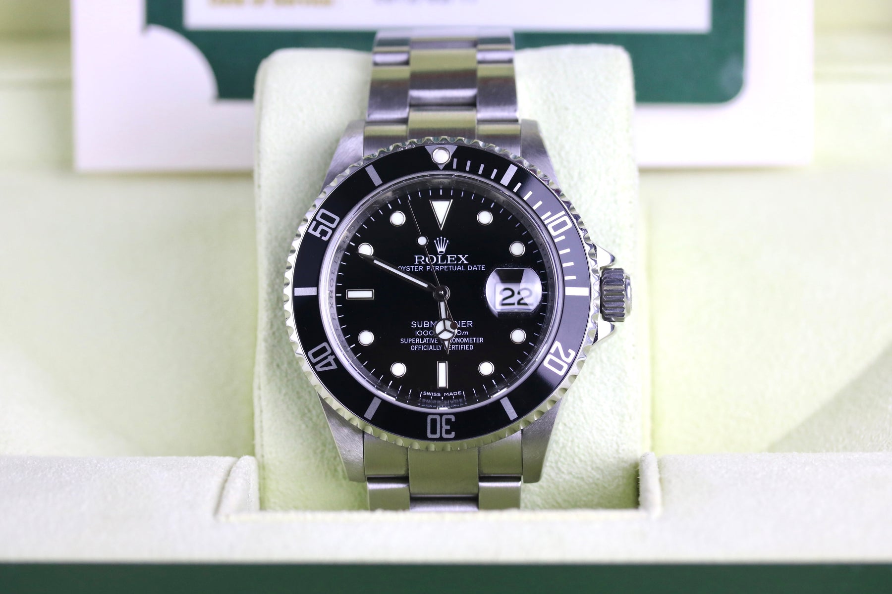 2007 Rolex 16610 Submariner 40mm Inner Bezel Engraved with Box & RSC