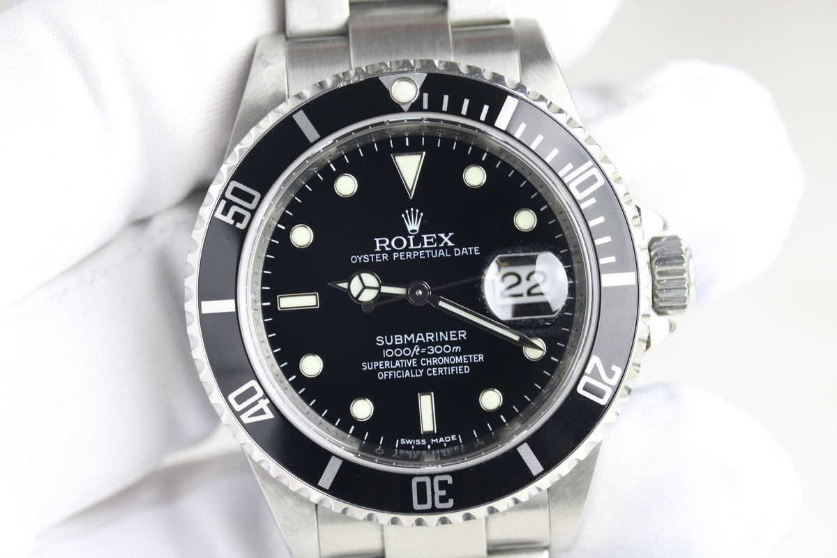 2007 Rolex 16610 Submariner 40mm Inner Bezel Engraved with Box & RSC