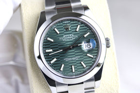 2023 Rolex 126300 Datejust 41mm Green Motif Dial with Box & Papers