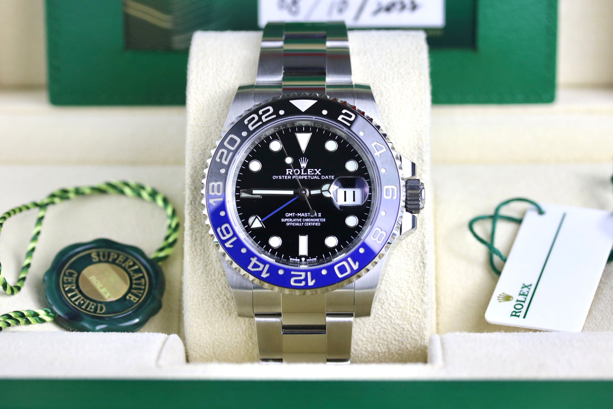 2022 ROLEX 126710BLNR GMT MASTER II Batman with Box & Papers