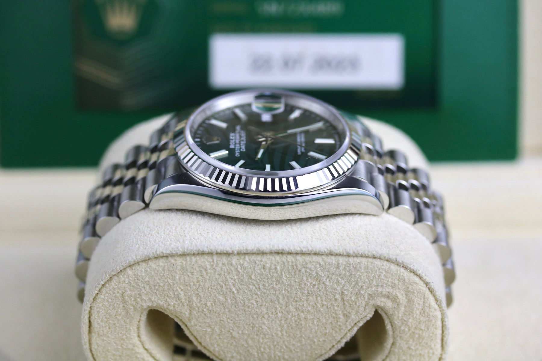 2023 Rolex 126234 Datejust 36mm Palm Dial with Box & Papers