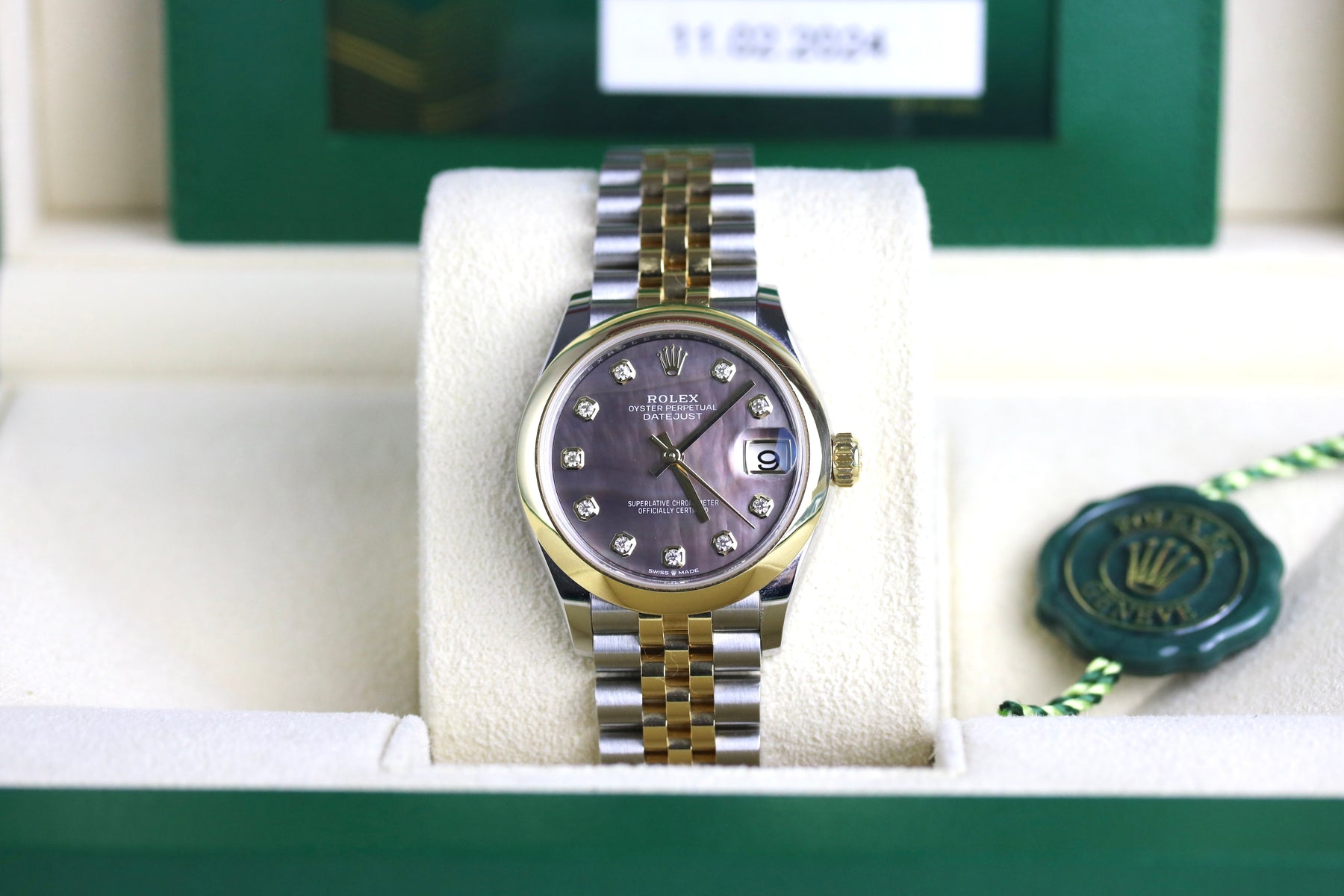 2024 Rolex 278243 Datejust 31mm Factory MOP Diamond Dial with Box & Papers