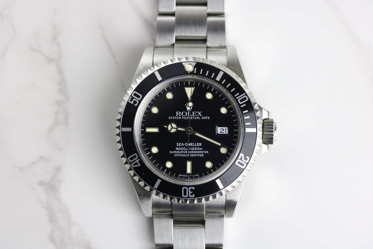 1995 Rolex 16600 Sea-Dweller Cream Patina Caseback Sticker with Box