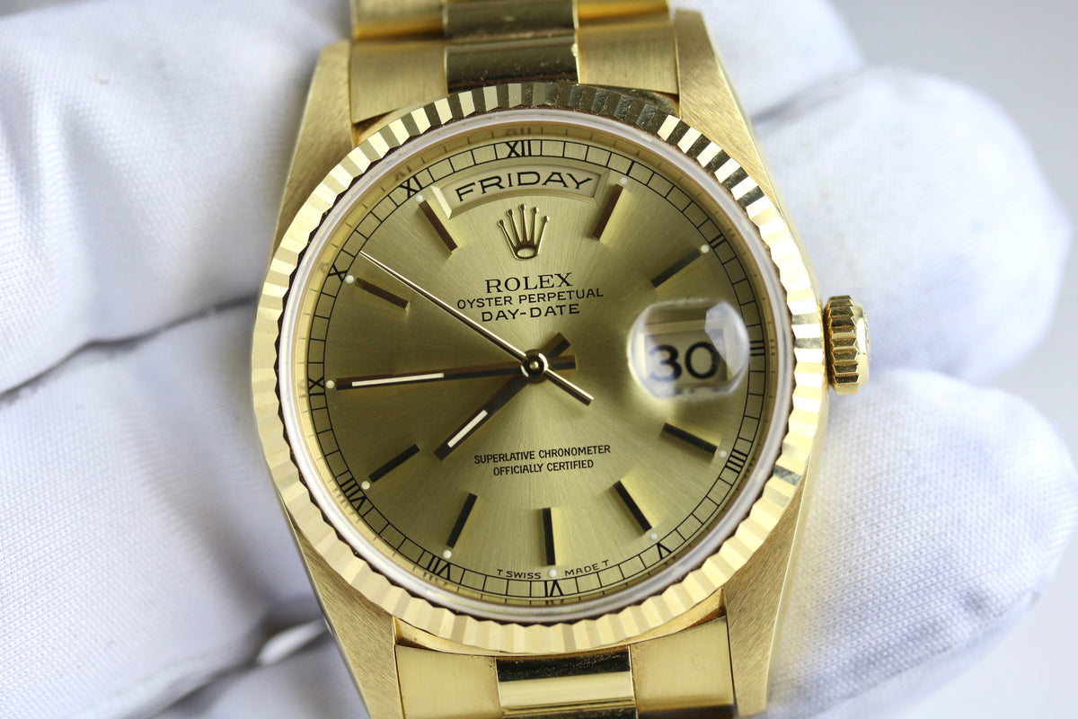 UNPOLISHED 1995 Rolex 18238 Daydate 36mm with Papers