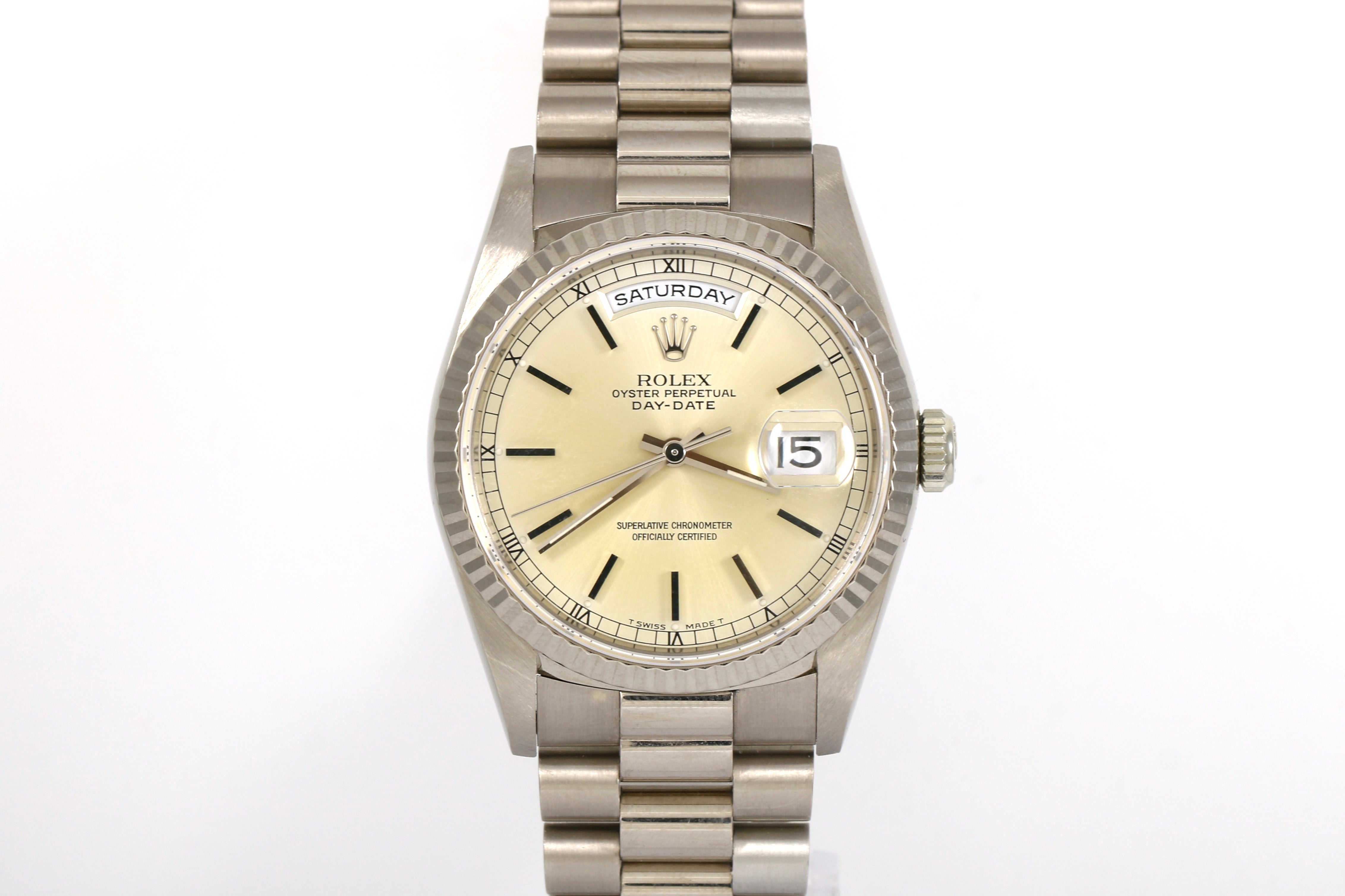 UNPOLISHED 1995 Rolex Day-Date 36mm - 18239 (Silver)
