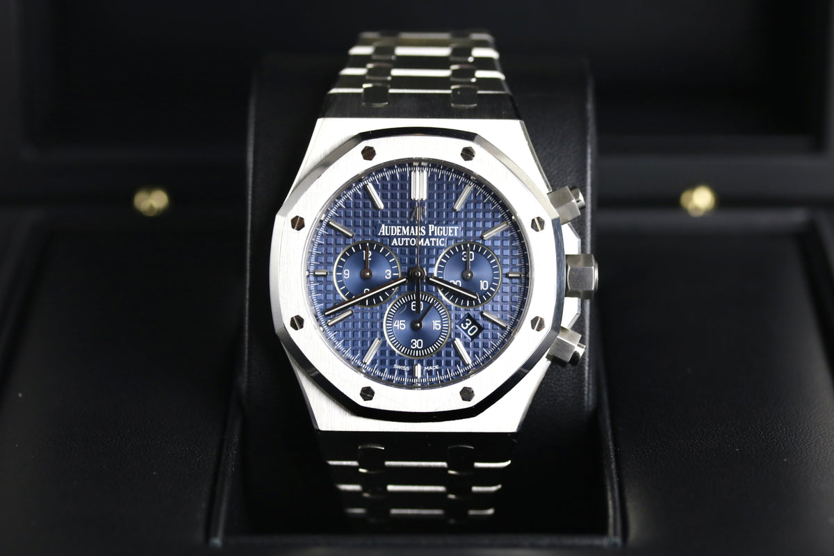 2016 Audemars Piguet 26230ST Royal Oak Chronograph 41mm Blue Dial with Box & Papers