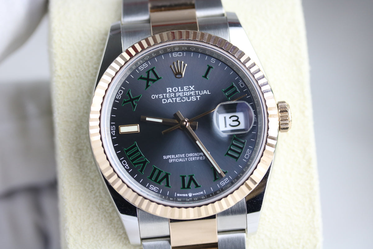 2022 Rolex 126231 Datejust 36mm Wimbledon Dial Oyster Bracelet with Box & Papers