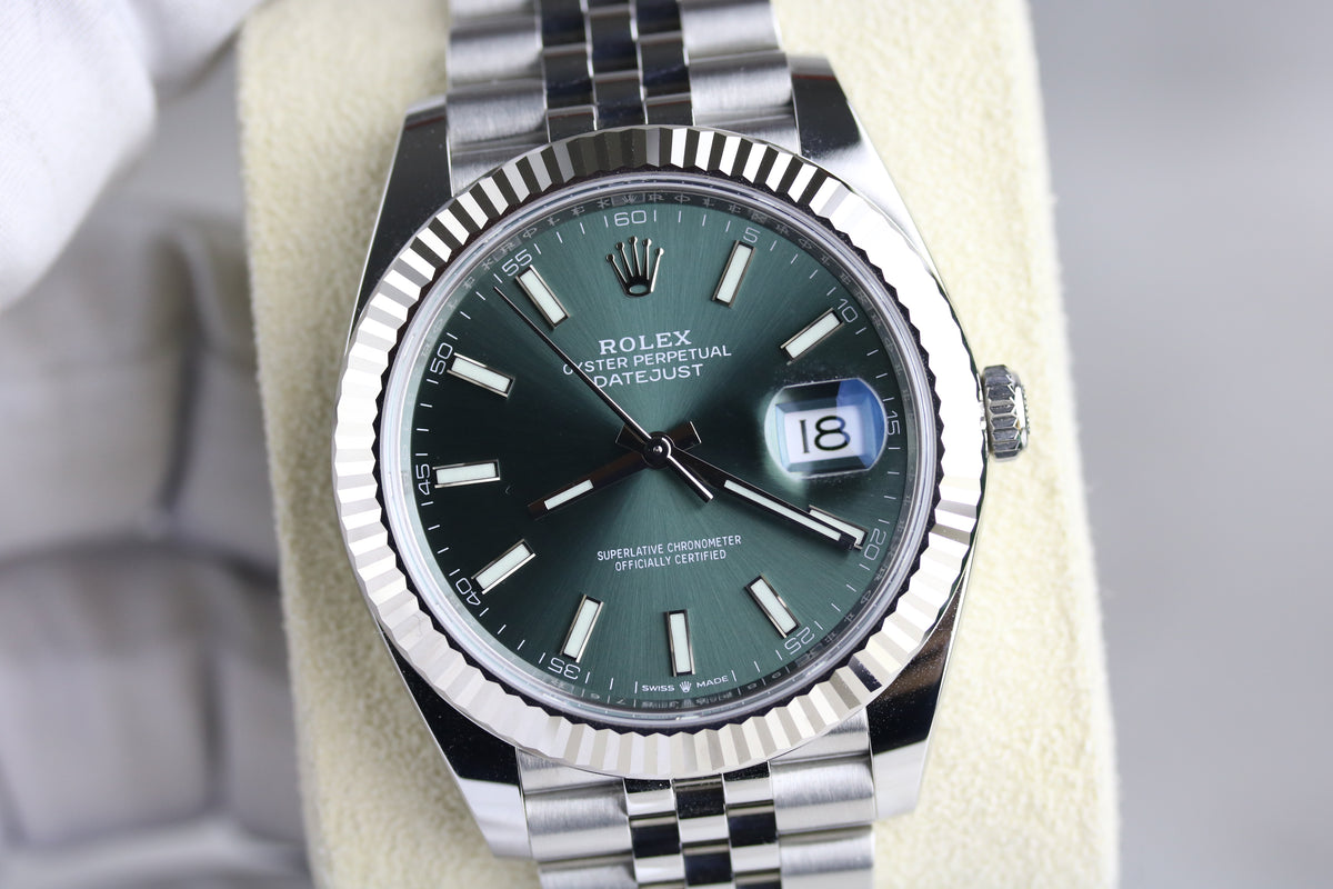 2023 Rolex 126334 Datejust 41mm Mint Green Dial Jubilee Bracelet with Box & Papers