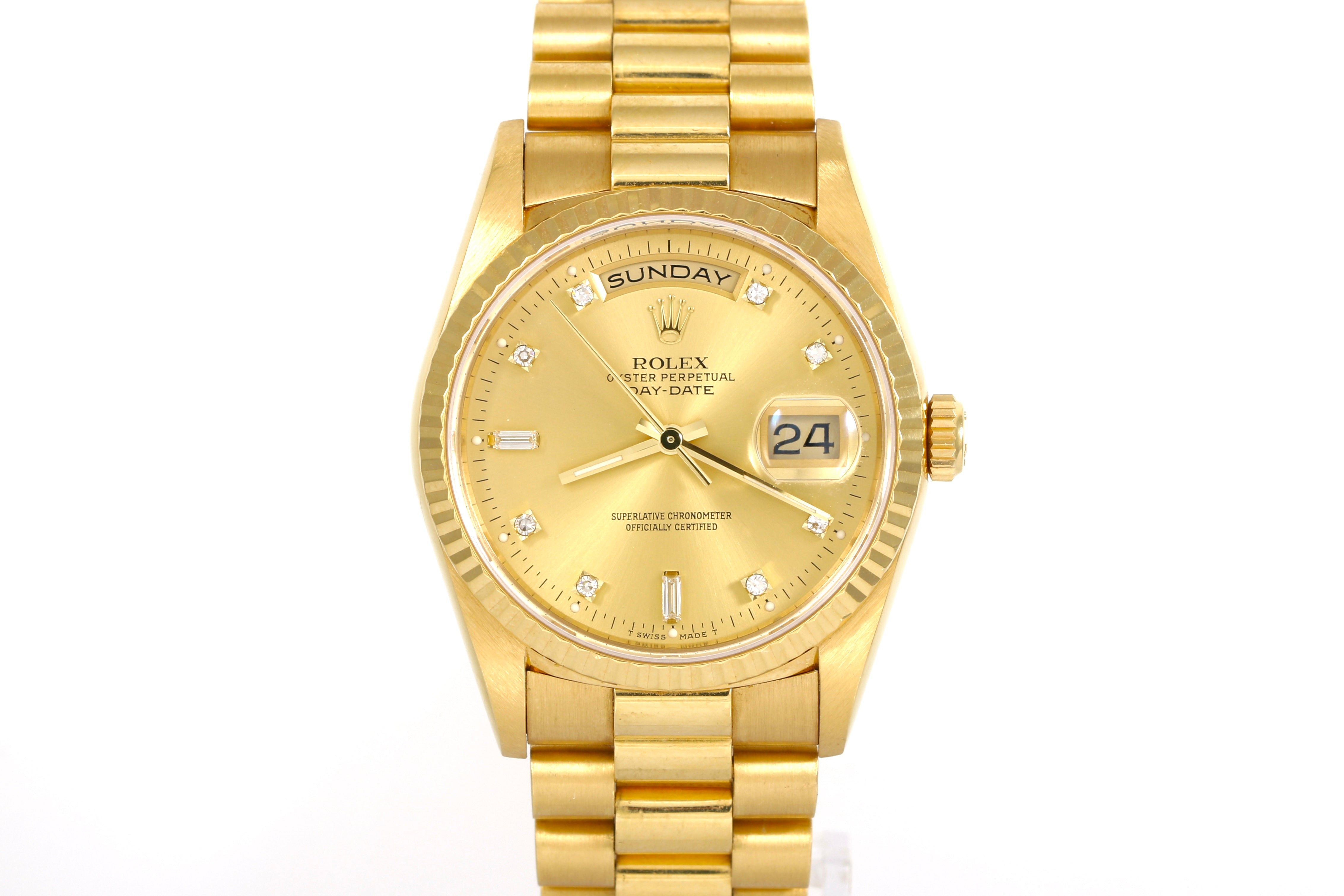 1990 Rolex Day-Date 36mm - 18238 (Factory Diamond Dial)