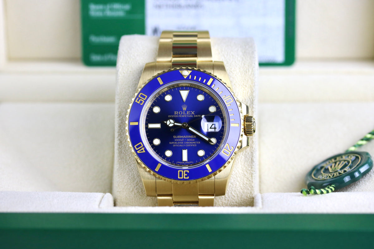 2019 Rolex 116618LB Submariner 40mm 18K Yellow Gold with Box & Papers