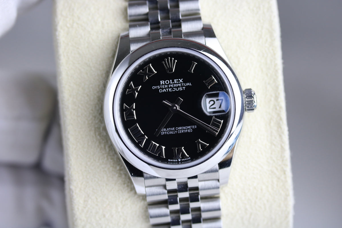 2020 ROLEX 278240 Datejust 31mm Black Roman Dial with Box & Papers