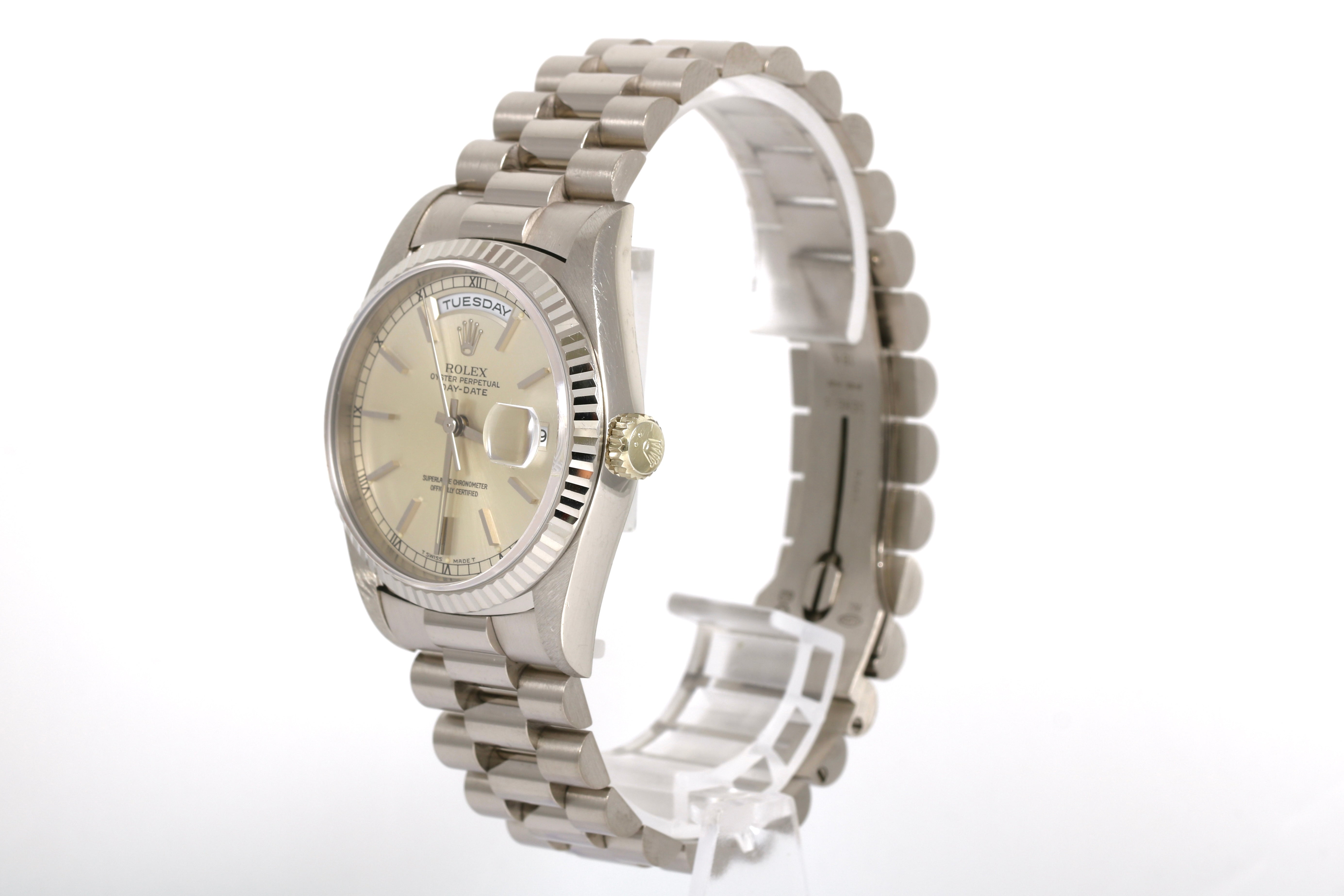 UNPOLISHED 1995 Rolex Daydate 36mm - 18239 (Silver)