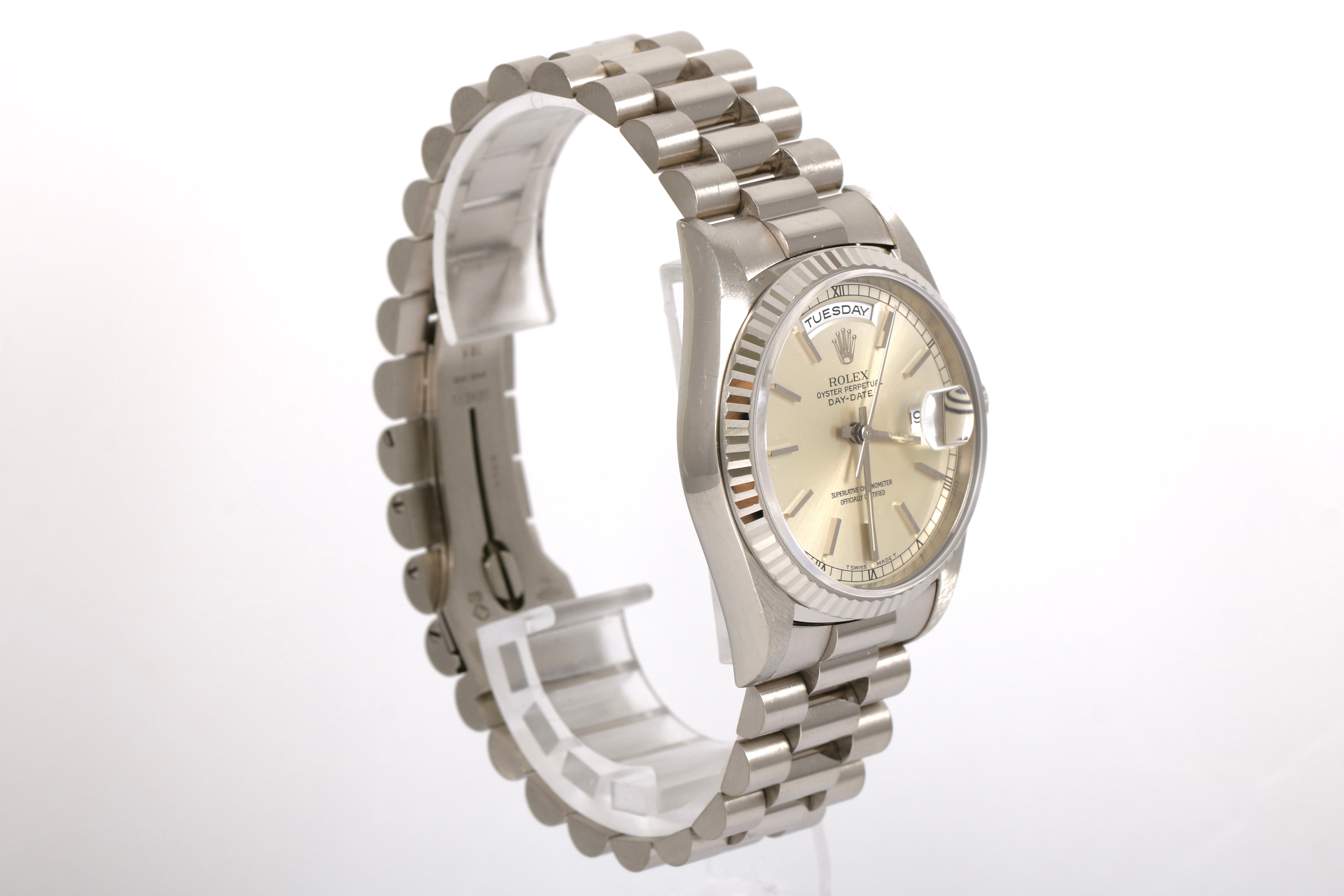 UNPOLISHED 1995 Rolex Daydate 36mm - 18239 (Silver)