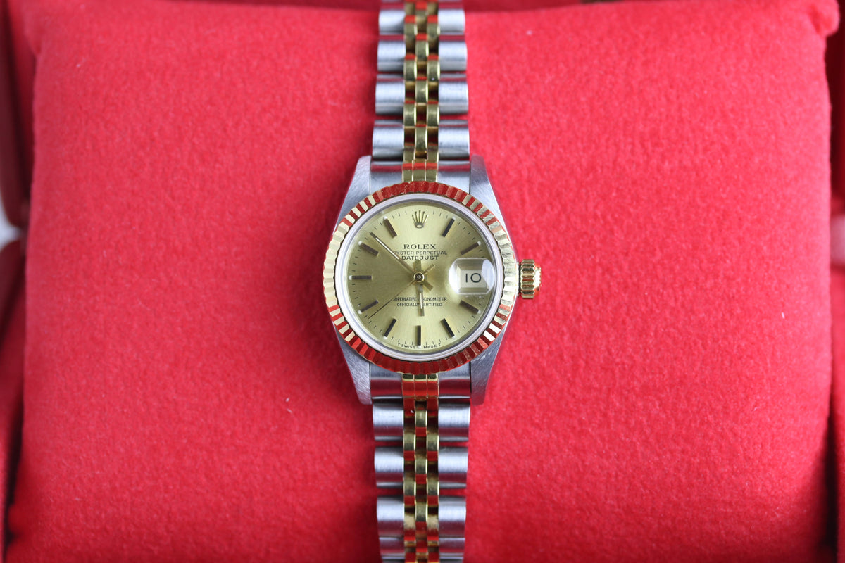 1991 Rolex 69173 Datejust 26mm Champagne Dial with Box & Papers