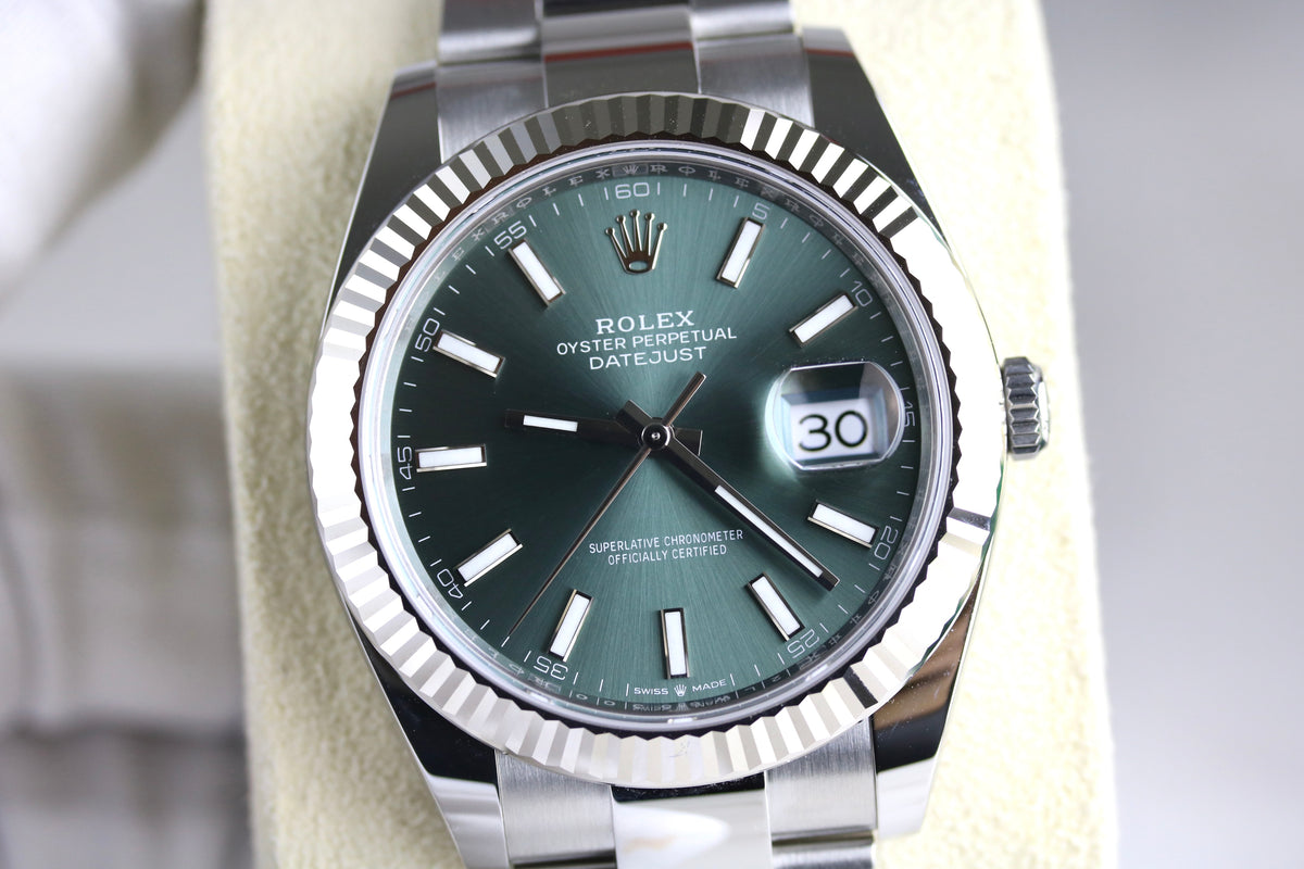 UNWORN 2024 ROLEX 126334 Datejust 41mm Mint Green Dial with Box & Papers